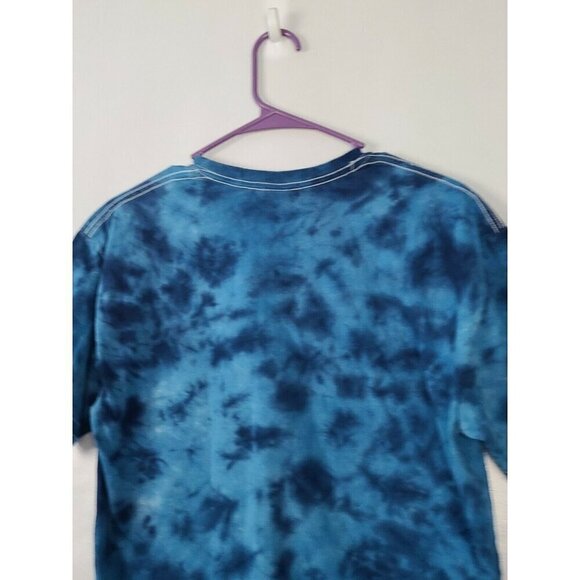 VTG Y2K Rock And Roll Mens T Shirt Medium Blue Tie Dye Short Sleeve Grunge - Picture 5 of 7
